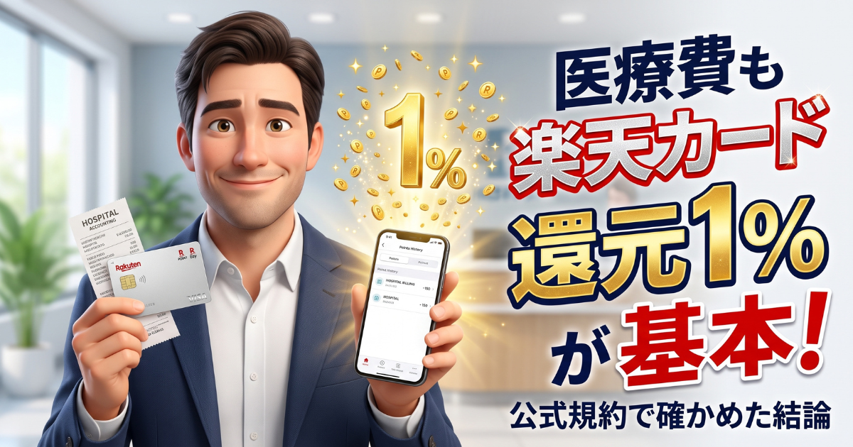 楽天カードの病院支払いでポイントは1%つく？公式規約から見た結論