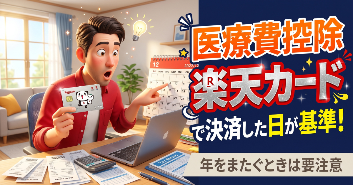 医療費控除では楽天カードで決済した日が基準！年をまたぐ場合の扱い