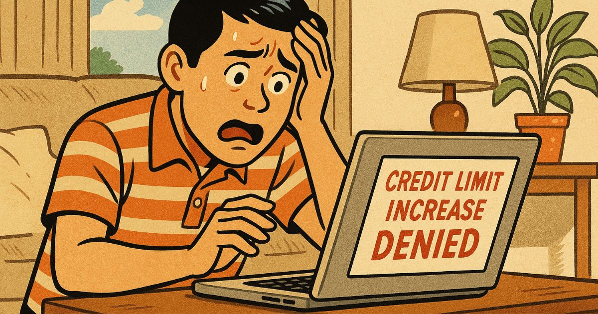 クレジットカードの限度額増額の審査に落ちた男性