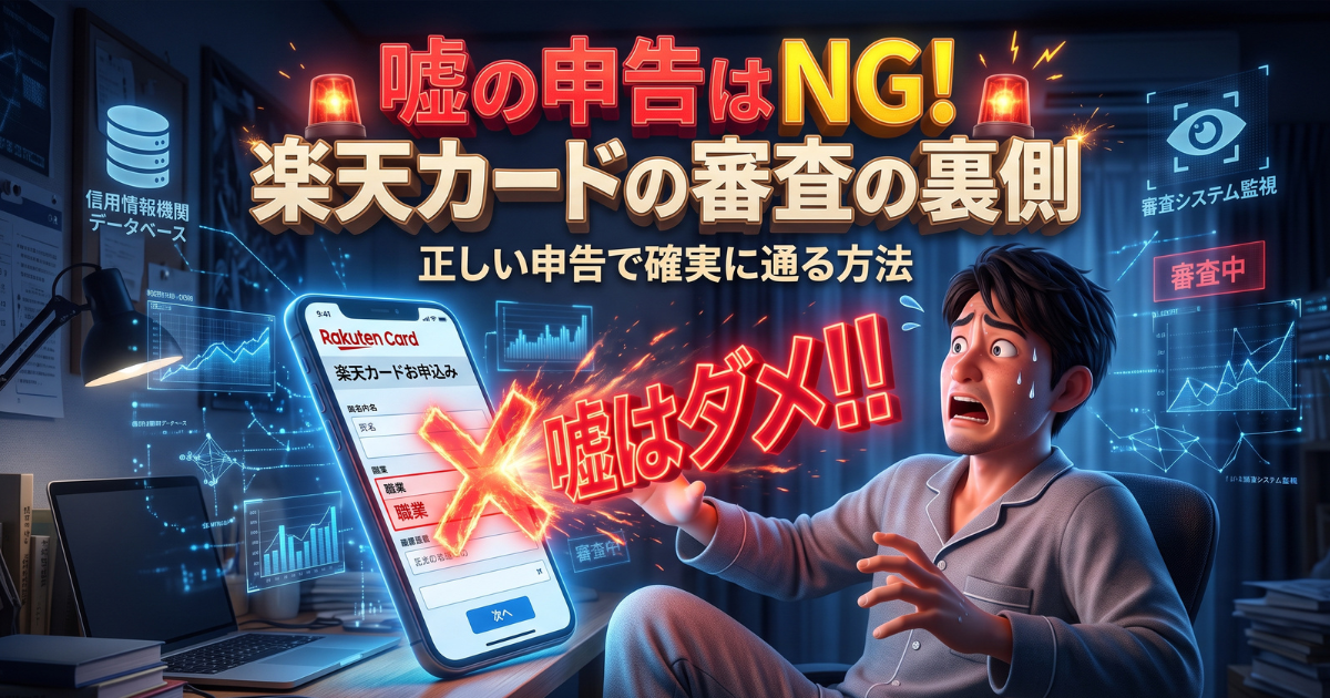 楽天カードの審査で無職を隠す嘘はダメ！正しい情報で確実にクレカゲット