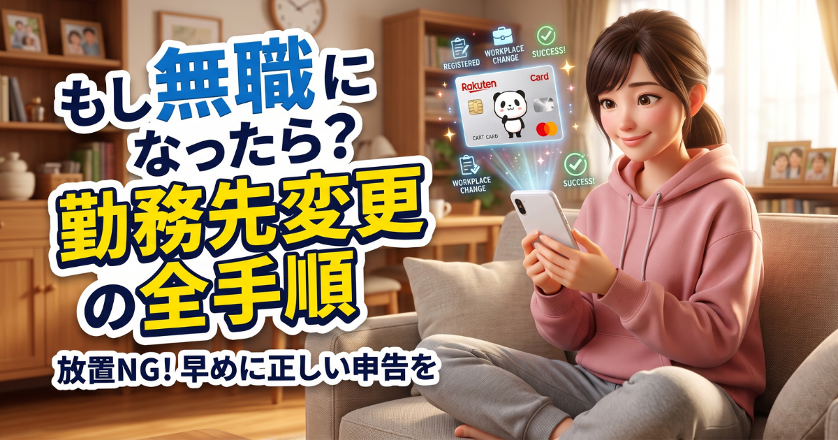 楽天カードを保有中に無職になったら？勤務先変更と更新時の対策法