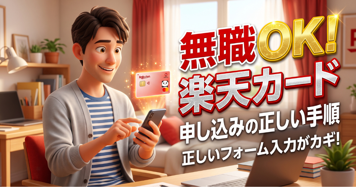 楽天カードの審査を無職で突破する！確実な申込フォームの入力手順