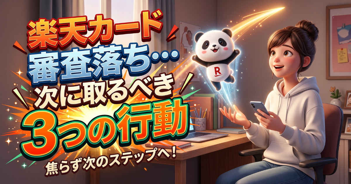楽天カードの審査に落ちた方は必見！次に取るべき3つの代替行動